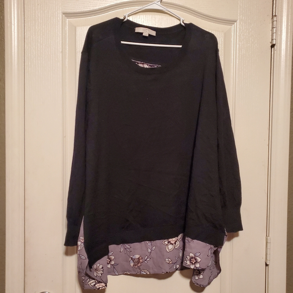 Mixed material light knit Tunic